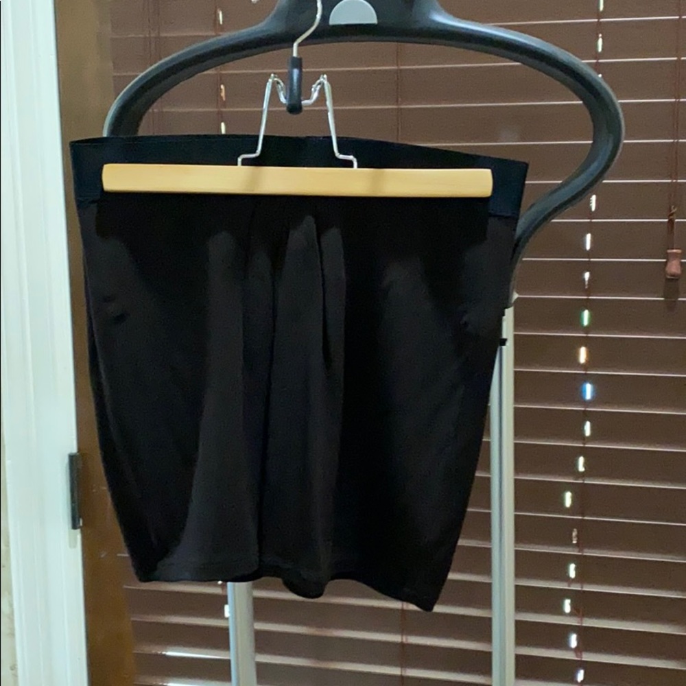 Brown skirt with black elastic lining along top